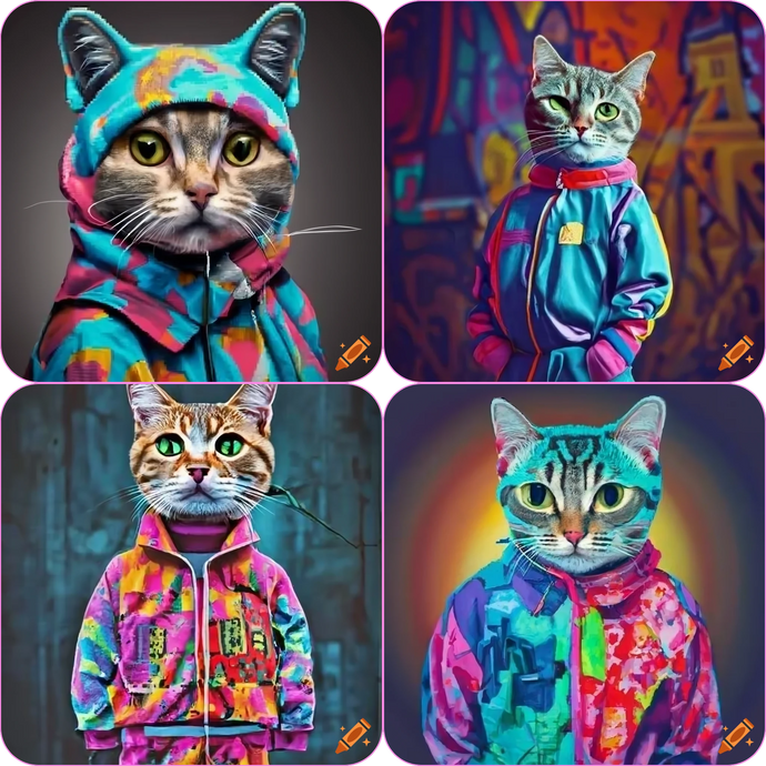 AI Fashion: Cats in 80s Track Suits