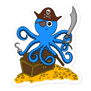 Pirate Octopus Sticker (FREE SHIPPING)