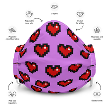 Load image into Gallery viewer, Purple Squad Hearts Face Mask - Rhonda World