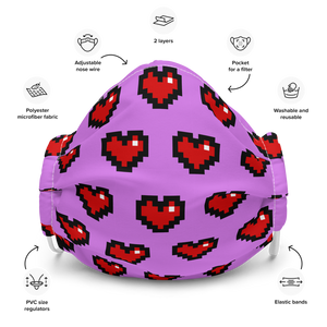 Purple Squad Hearts Face Mask - Rhonda World