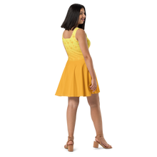 Load image into Gallery viewer, Yellow Ghost Sparkle Women&#39;s Skater Dress - Rhonda World