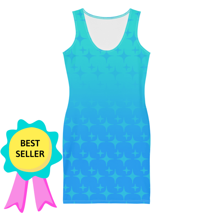 Blue Ghost Sparkle Bodycon Tank Dress (Adult XS-XL)