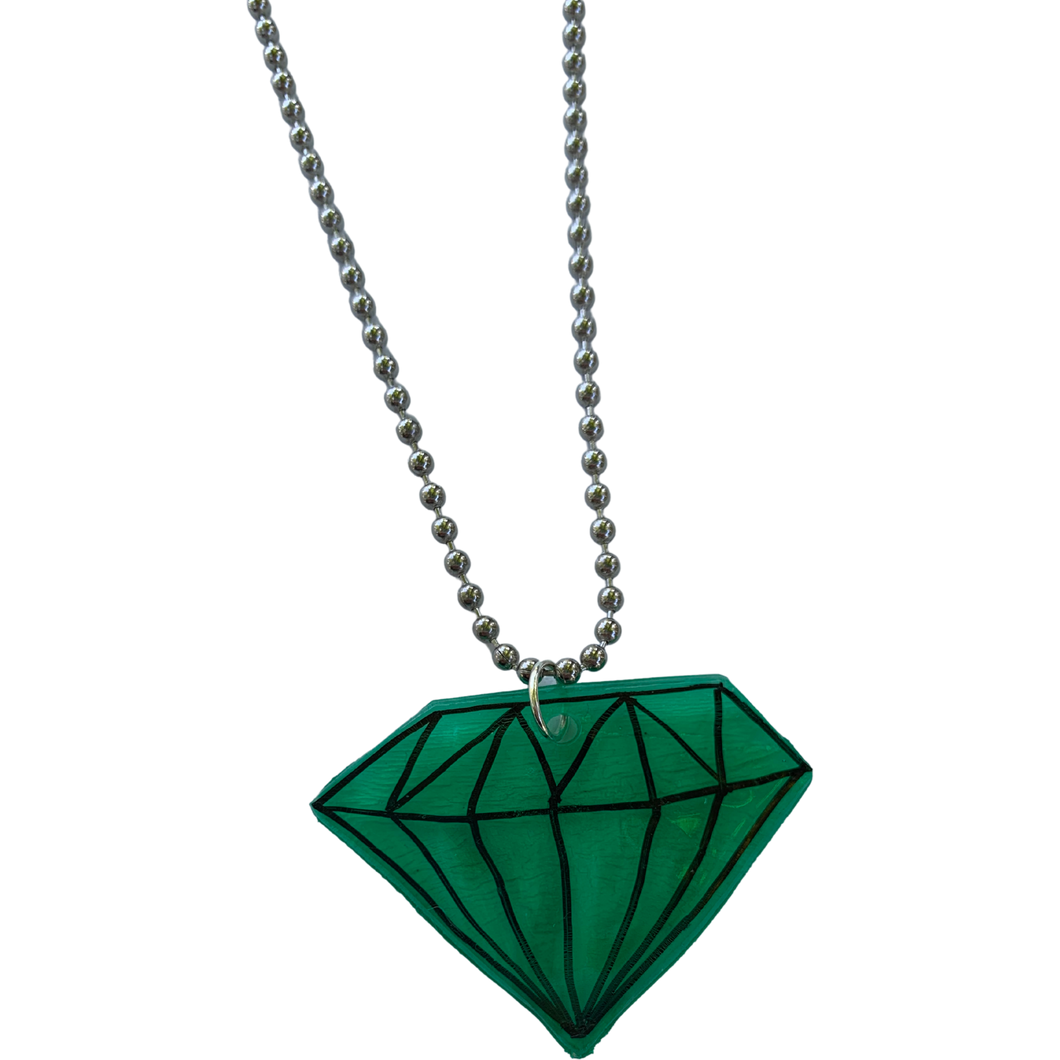 Emerald Shrink Plastic Necklace - Rhonda World