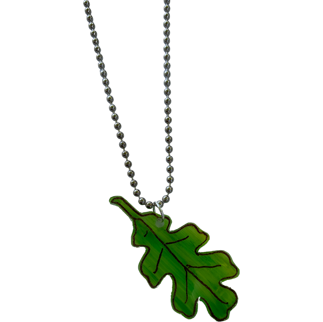Fall Leaf Shrink Plastic Necklace - Rhonda World