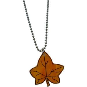 Fall Leaf Shrink Plastic Necklace - Rhonda World
