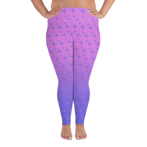 Purple Ghost Sparkle Women's Plus Size Leggings - Rhonda World