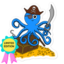 Load image into Gallery viewer, Pirate Octopus Sticker (FREE SHIPPING)
