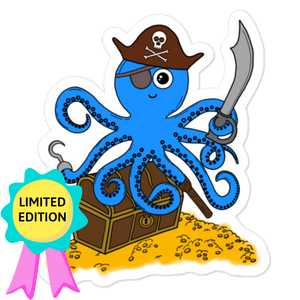 Pirate Octopus Sticker (FREE SHIPPING)