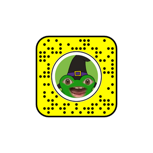 Snapchat snapcode for the Frog Witch augmented reality lens, the inspiration behind the Kiss a Frog tee