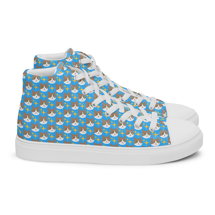 Mr. Peaches the Cat High Top Canvas Shoes (Women's)