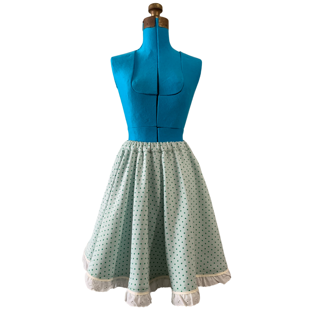 Green Polka Dot Skirt (Adult M)