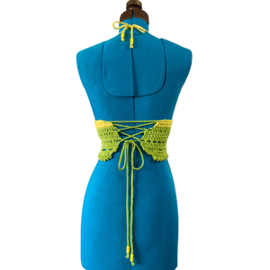 Lemon Lime Crocheted Festival Top (Adult S)