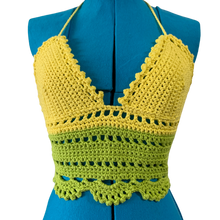 Load image into Gallery viewer, Lemon Lime Crocheted Festival Top (Adult S)
