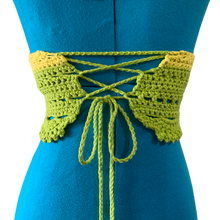Load image into Gallery viewer, Lemon Lime Crocheted Festival Top (Adult S)