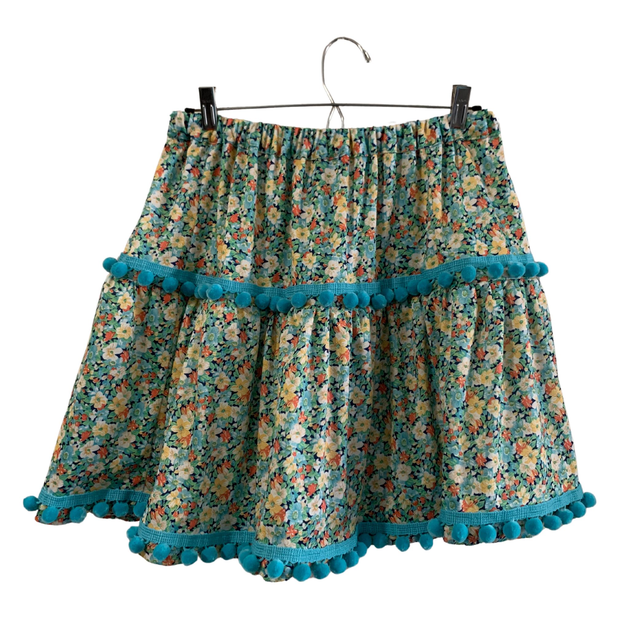 Floral Skirt with Pom Pom Trim (Adult S) – Rhonda World