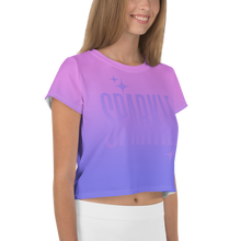 Load image into Gallery viewer, Sparkle Ghost Text Women&#39;s Crop Tee - Rhonda World