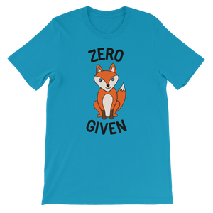 Flatlay view of the Zero Fox Given Unisex Adult Tee