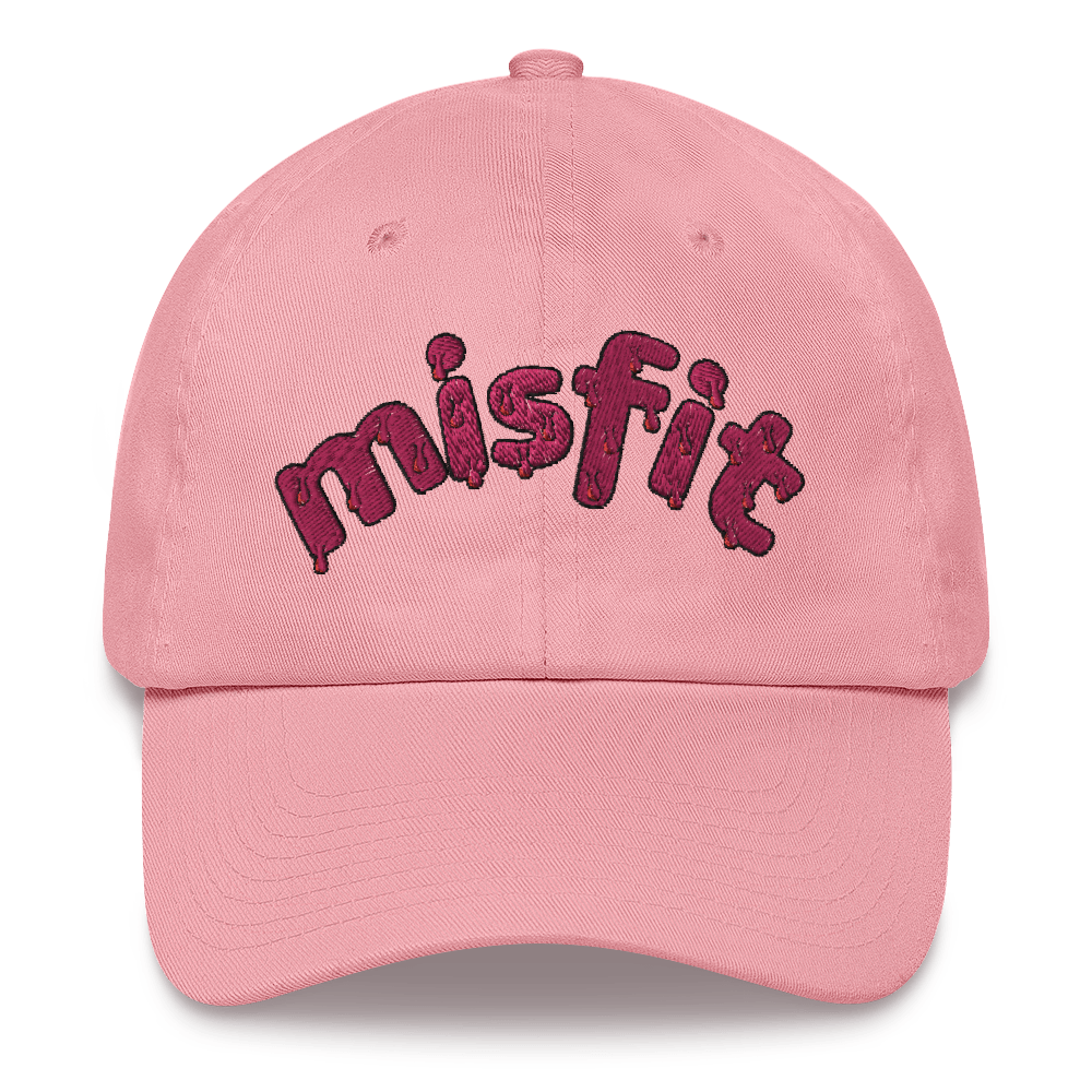 Front view of the Misfit Dad Hat in pink