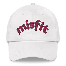 Load image into Gallery viewer, Front view of the Misfit Dad Hat in white