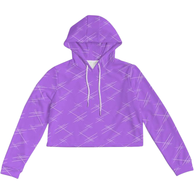 White Scratches Women's Cropped Hoodie (FREE SHIPPING) - Rhonda World