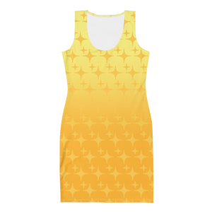 Yellow Ghost Sparkle Women's Bodycon Tank Dress - Rhonda World