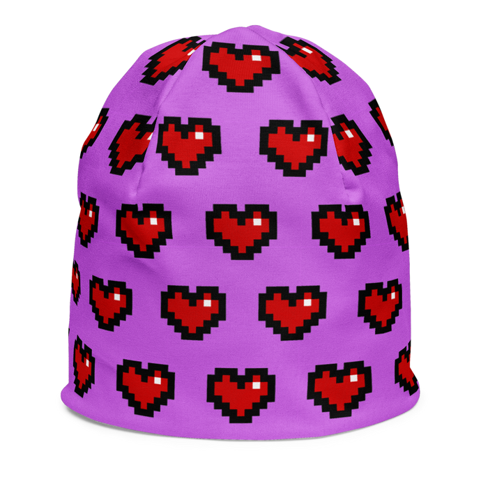 Purple Squad Hearts Kids Beanie - Rhonda World