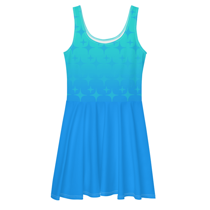 Blue Ghost Sparkle Skater Dress (Adult XS-3XL)