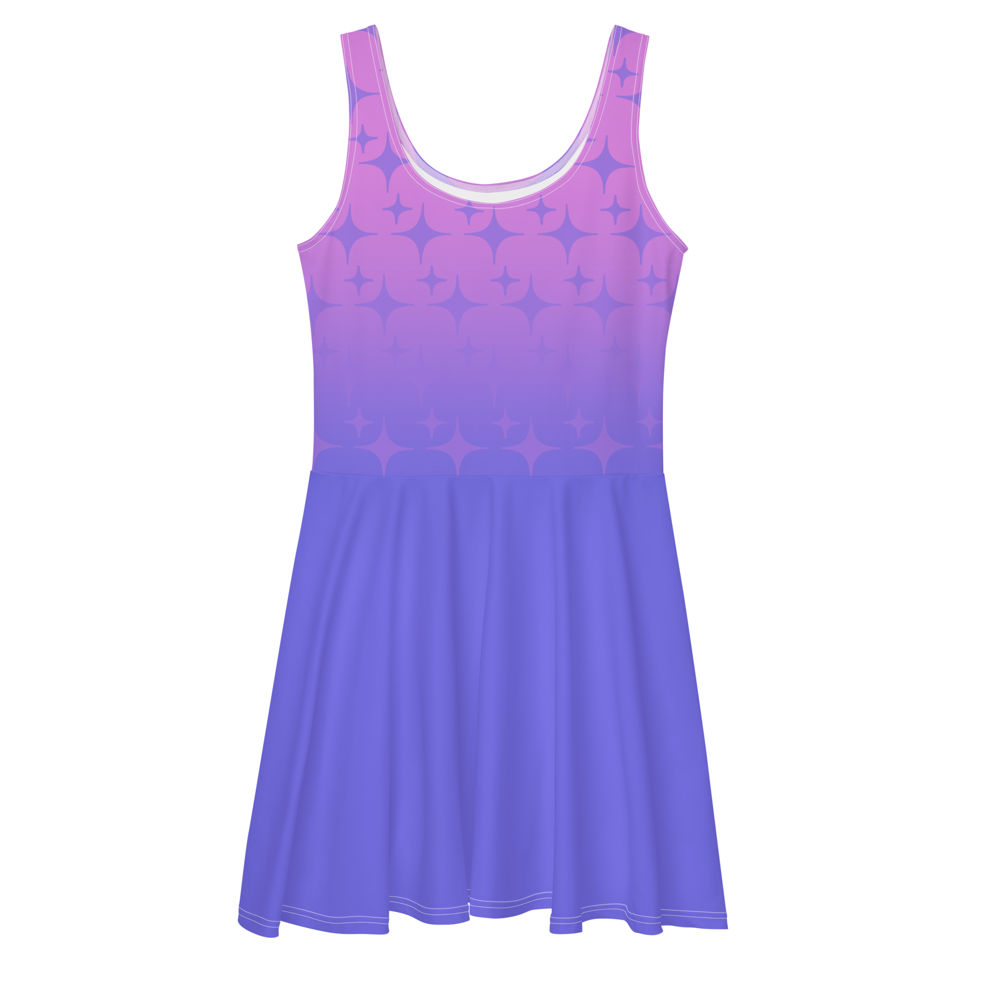white and purple skater dress Lucile Mini Sweater Skater Dress