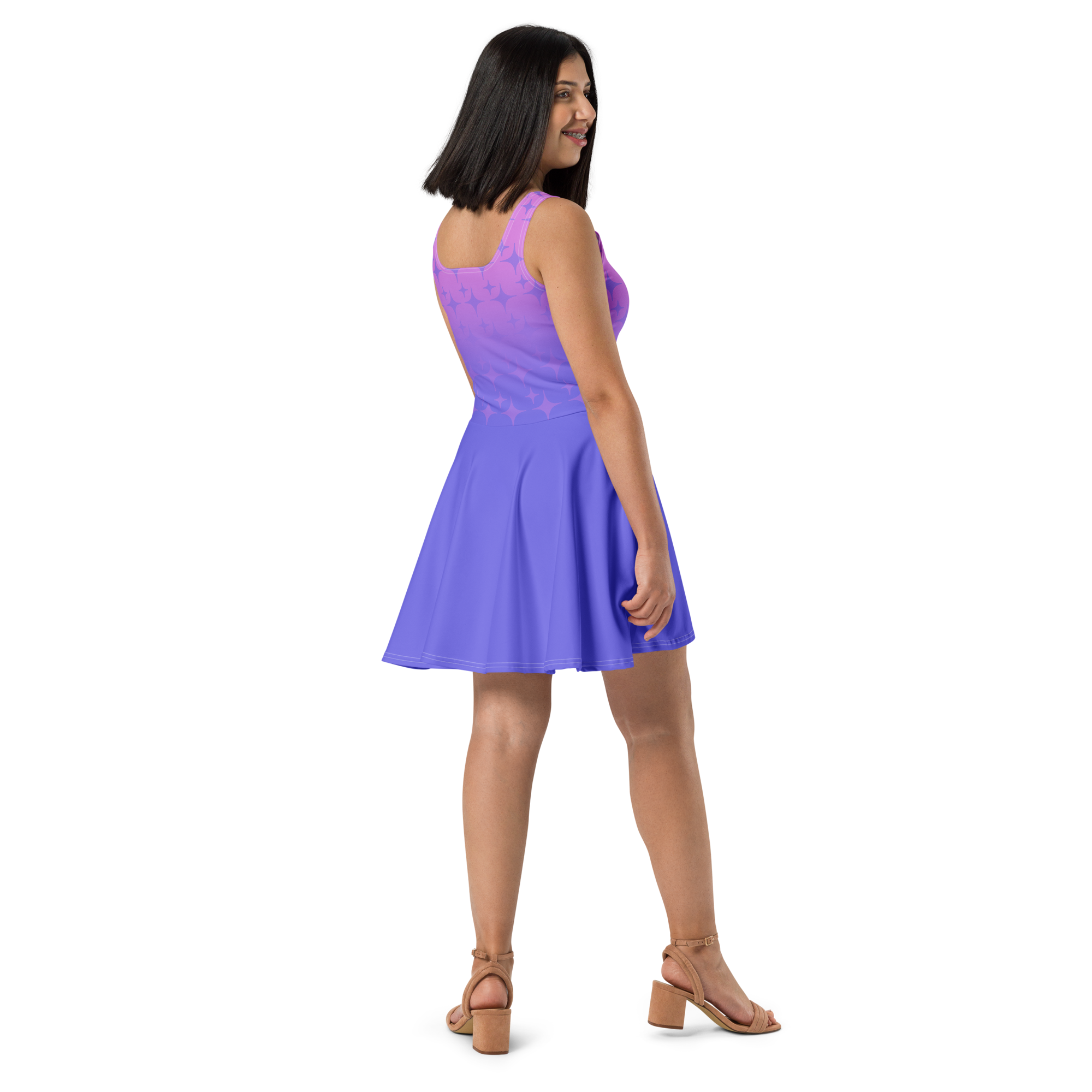 white and purple skater dress TWINSET lace-trimmed Skater Dress | Purple
