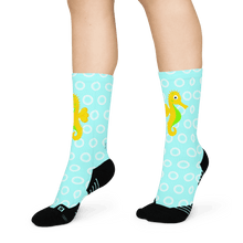 Load image into Gallery viewer, Bubbly Seahorse Crew Socks