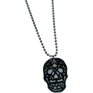 Calavera Sugar Skull Shrink Plastic Necklace
