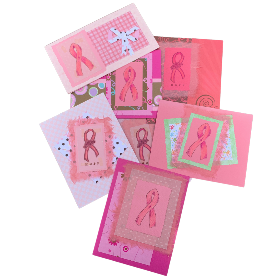 Handmade Breast Cancer Awareness Cards (set of 5)