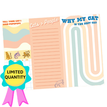 Load image into Gallery viewer, Cat Lovers Notepad Set