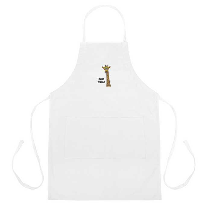 Friendly Giraffe Embroidered Apron - Rhonda World