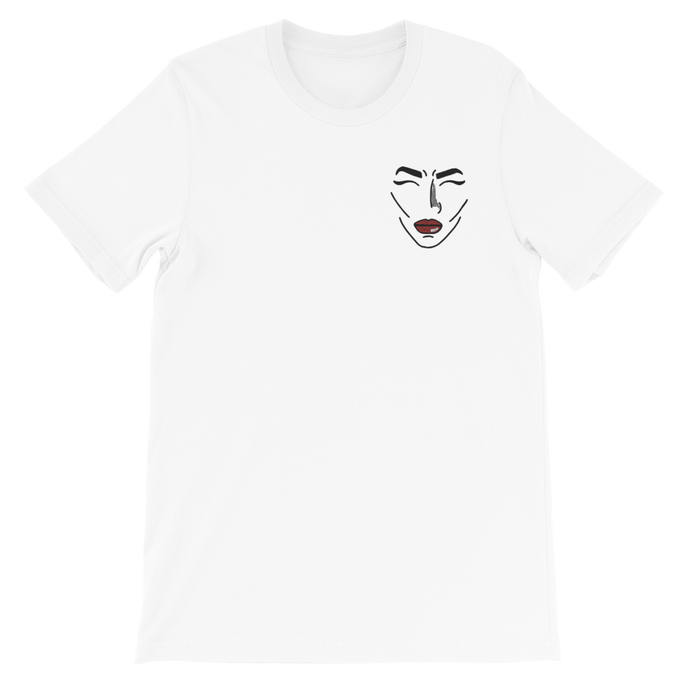 Comic Face Embroidered Unisex Adult Tee - Rhonda World