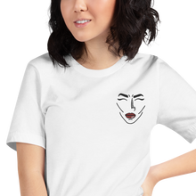 Load image into Gallery viewer, Comic Face Embroidered Unisex Adult Tee - Rhonda World