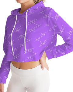 White Scratches Women's Cropped Hoodie (FREE SHIPPING) - Rhonda World