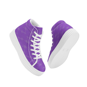 White Scratches Women's High Top Platform Shoes (FREE SHIPPING) - Rhonda World