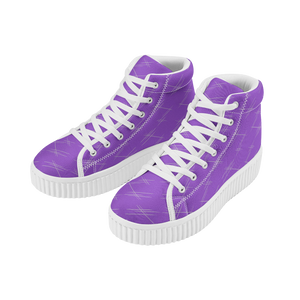 White Scratches Women's High Top Platform Shoes (FREE SHIPPING) - Rhonda World