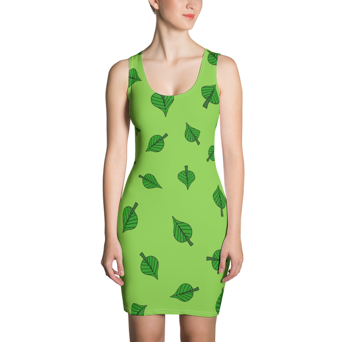 Leafy Women's Bodycon Tank Dress - Rhonda World