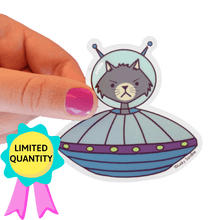 Load image into Gallery viewer, Cat UFO 3&quot; Sticker (FREE SHIPPING)