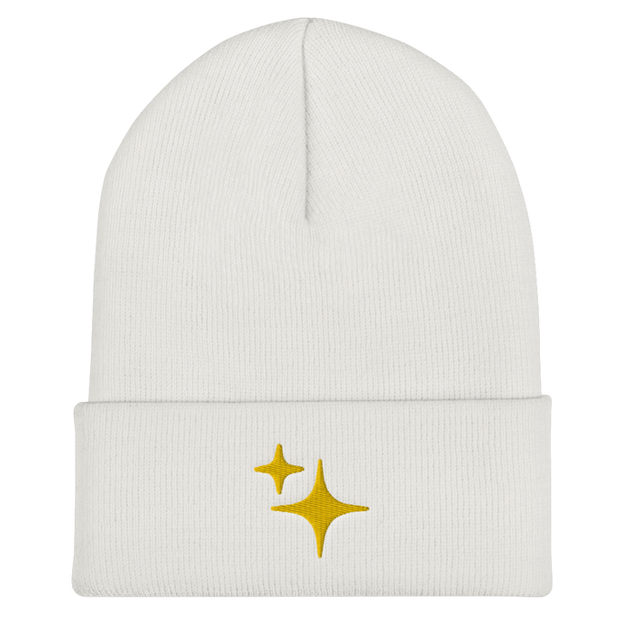 Yellow Sparkle Embroidered Beanie - Rhonda World