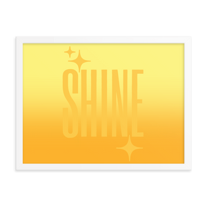 Framed Shine Ghost Text Poster - Rhonda World
