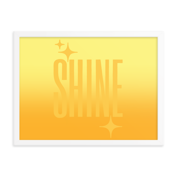 Framed Shine Ghost Text Poster - Rhonda World