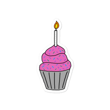 Load image into Gallery viewer, Birthday Cupcake 4&quot; Vinyl Sticker