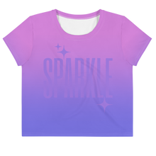 Load image into Gallery viewer, Sparkle Ghost Text Women&#39;s Crop Tee - Rhonda World