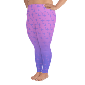 Purple Ghost Sparkle Women's Plus Size Leggings - Rhonda World