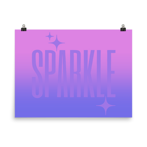Sparkle Ghost Text Poster - Rhonda World
