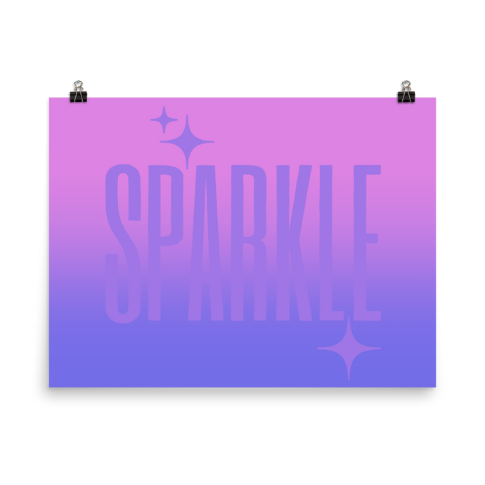 Sparkle Ghost Text Poster - Rhonda World