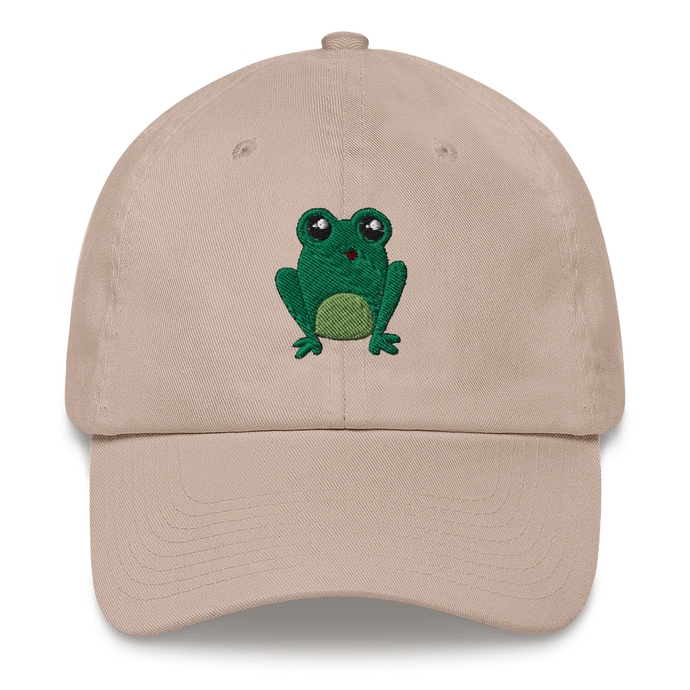 Happy Frog Embroidered Dad Hat - Rhonda World